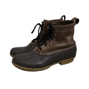 Vintage LL Bean Brown Leather Duck Rain Boots Mens 11 Gorpcore Outdoors